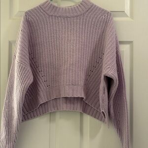 NAADAM 100% Cashmere Open Knit dropped Sleeve round Neck cropped Sweater